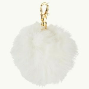White fluffy purse chain